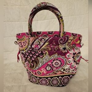 Vera Bradley Emma very Berry Paisley handbag shopping tote sides pocket quilted